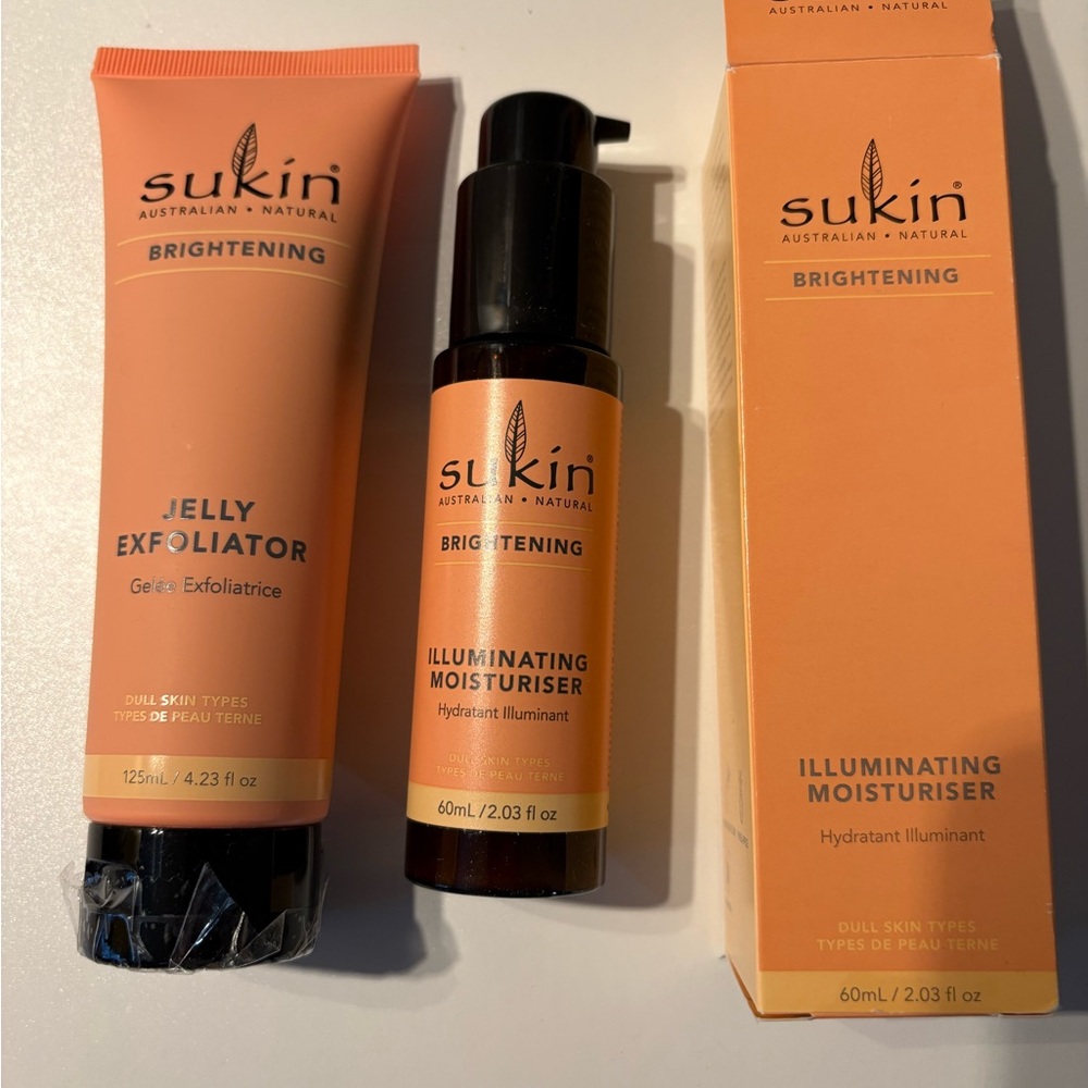 Sukin Vitamin C Brightening Jelly Exfoliator and Illuminating Moisturiser Set